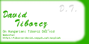 david tiborcz business card